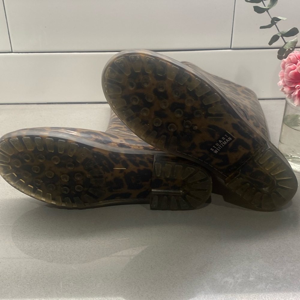 Stuart Weitzman Cheetah Rain Boots - Size Large - image 4